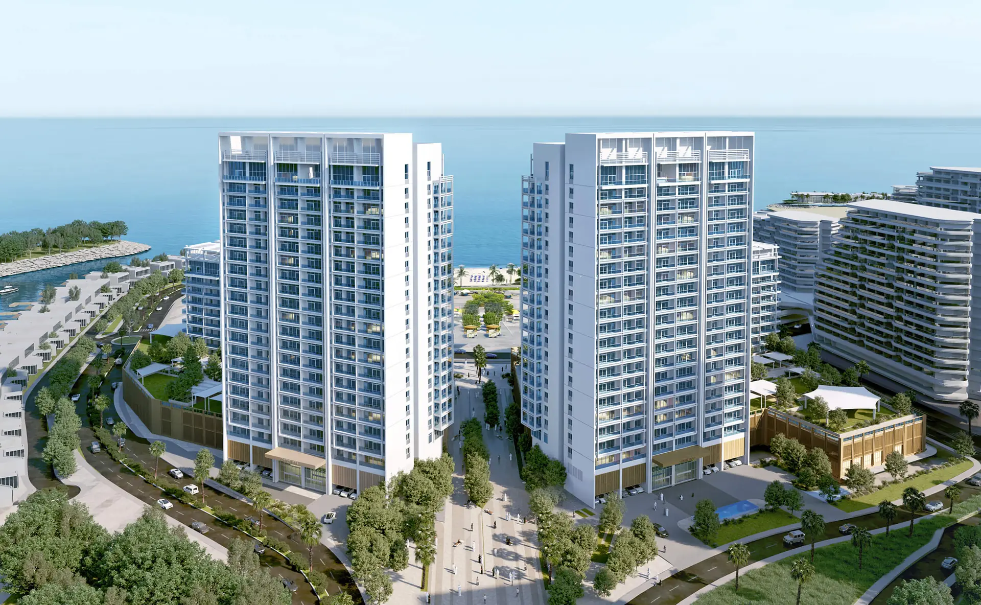 Cape Hayat – two residential towers with landscaped grounds by the sea